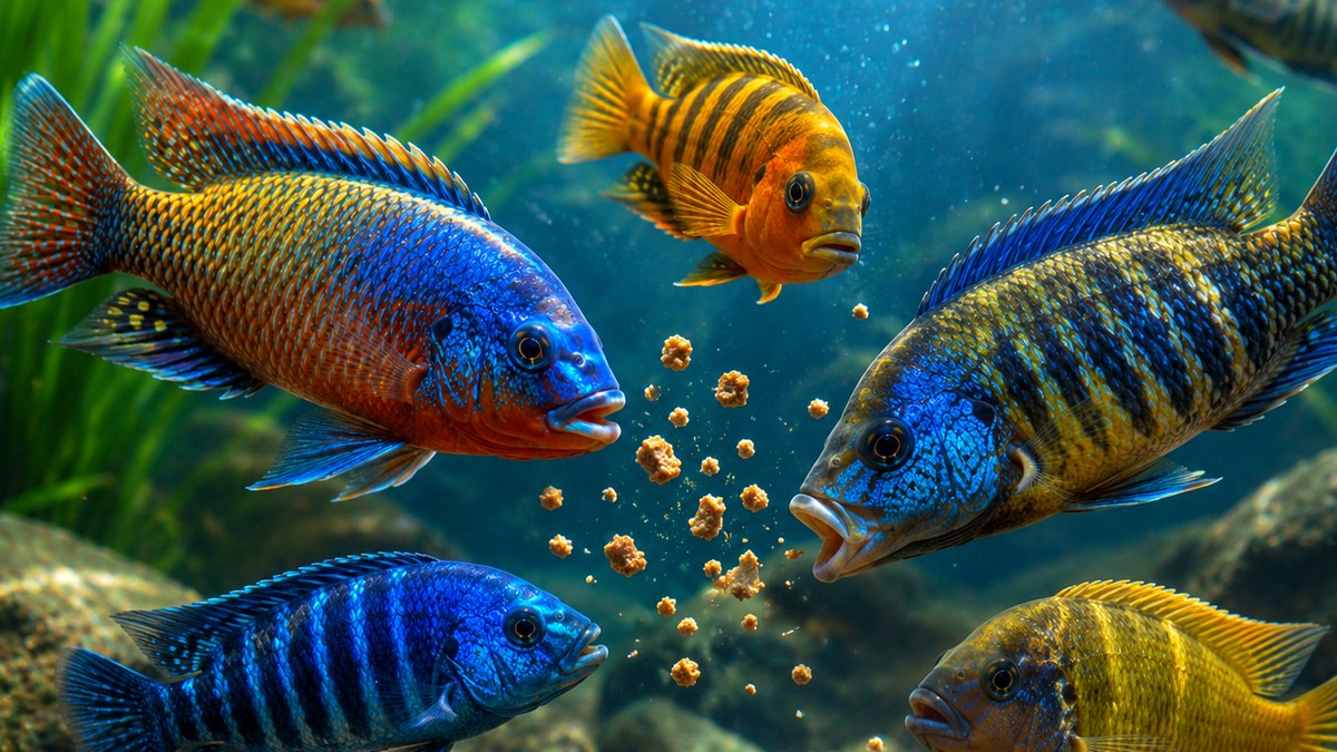 African cichlid display aquarium